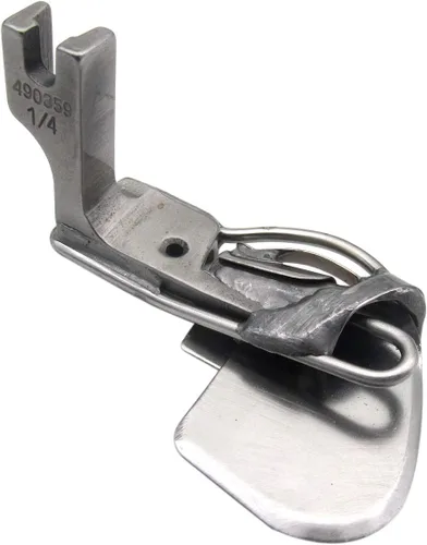 CKPSMS Marca - 1 unids #490359 1/4 "máquina de coser industrial doble pliegue tipo resorte Hemmer Hemming Presser Foot (1/4")
