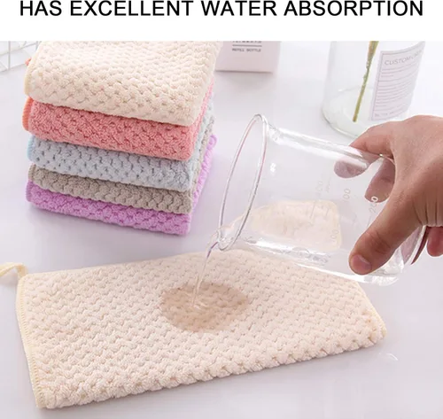 Miniatura 6 de Toallas pequeñas con lazo para colgar, toallas de mano para cocina y baño, superabsorbentes, suaves, lavables a máquina, toalla de secado rápido