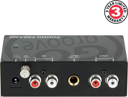 Miniatura 2 de GOgroove Preamplificador de preamplificador de mini tocadiscos con adaptador de CC de 12 voltios, entrada RCA para reproductor de discos de vinilo