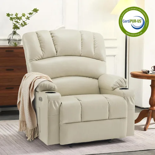 Miniatura 3 de MCombo Silla reclinable de elevación eléctrica extragrande para ancianos, silla elevadora con calor y masaje, reclinable para personas grandes