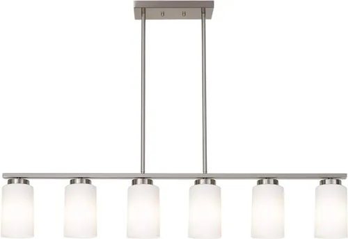 Miniatura 12 de TODOLUZ Luminaria Colgante Negra con Cristal Blanco Ópal, Mini Candelabro de Estilo Rústico para Isla de Cocina y Pasillo