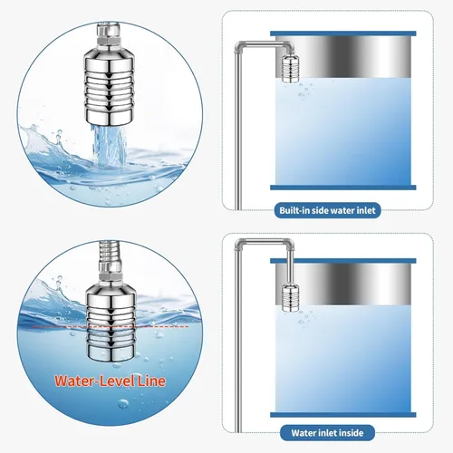 Miniatura 5 de Válvula de flotador de agua para tanque de agua, sistema de control automático de nivel de agua Aquapulse, válvula de flotador de acero inoxidable