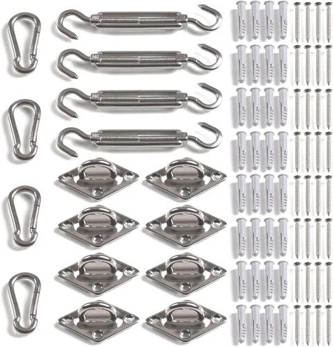 RICHIE Kit de accesorios para toldo de 4.7 a 6.7 pulgadas, kit de accesorios de acero inoxidable de grado 304 para instalación de toldo triangular