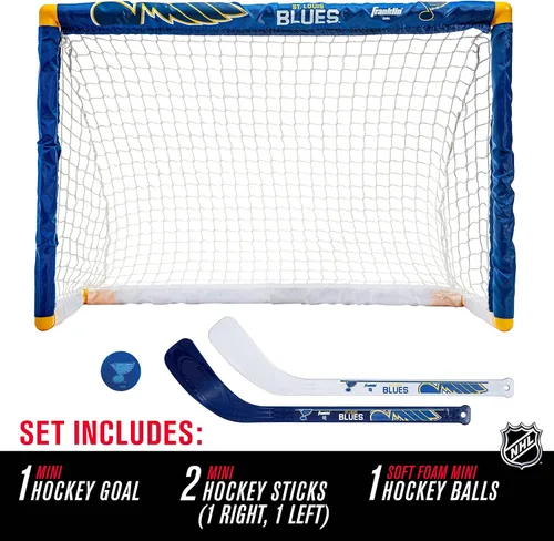 Miniatura 2 de Franklin Sports NHL - Juego de mini hockey para niños, portería de hockey sobre rodilla, pelota + 2 palos, juego de juguetes para interiores