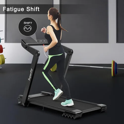Miniatura 4 de Goplus Caminadora plegable de alta resistencia 4.0HP, caminadora eléctrica plegable Superfit con pantalla táctil LED, cinturón de frecuencia