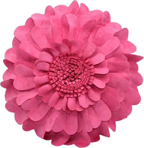 Contempo Lifestyles Almohada de flores – Almohada decorativa redonda 3D para decoración del hogar – Almohada hecha a mano con flores de corazón para
