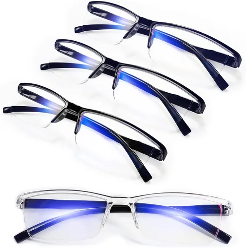 Miniatura 12 de Paquete de 4 lentes de lectura negros 1.0 para hombres y mujeres, con bloqueo de luz azul, lectores de computadora 1.0 1.25 1.5 1.75 2.0 2.25 2.5