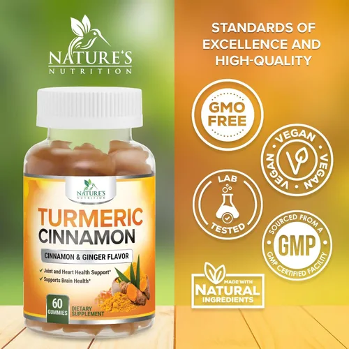 Miniatura 4 de Gomitas de suplemento de curcumina de cúrcuma, 95% de curcuminoides con jengibre de cúrcuma, pimienta negra para una mejor absorción, apoyo