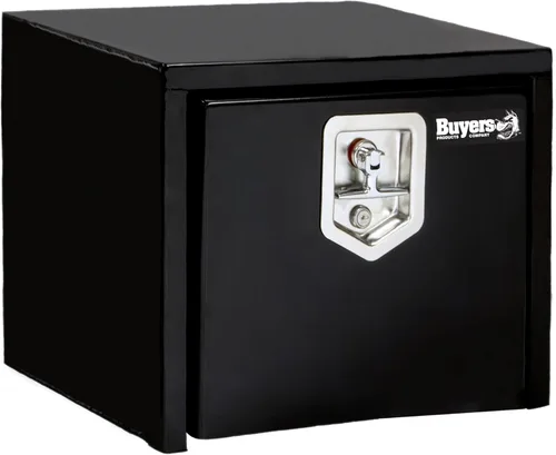 Miniatura 2 de Buyers Products 1703349 - Caja de acero negro para debajo de la carrocería con pestillo de mango en T, 14 x 12 x 18 pulgadas, caja de herramientas