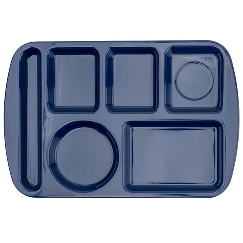 Miniatura 31 de G.E.T. Bandeja escolar para cafetería con 6 compartimentos, para zurdos, 10 x 14 pulgadas, verde bosque (paquete de 4)