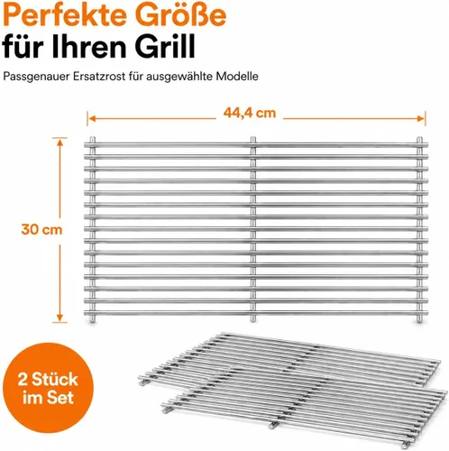 Miniatura 2 de Rejillas para parrilla Weber Spirit 300 y Spirit II GS4 300 Series, Reemplazo de rejillas de acero inoxidable para piezas de parrilla Weber Spirit