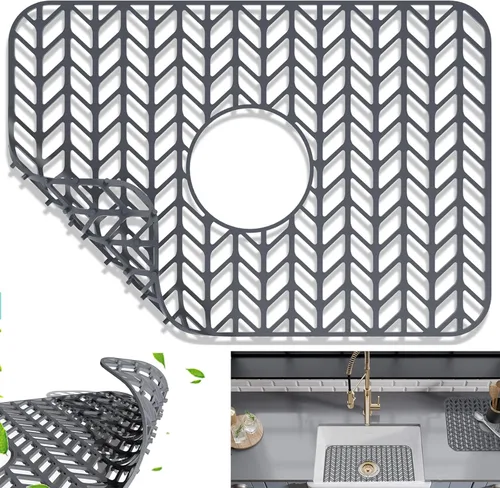 Miniatura 15 de AWOKE Protectores de fregadero para fregadero de cocina, alfombrilla protectora de fregadero de cocina - 28.4"x15.2" Alfombrilla plegable