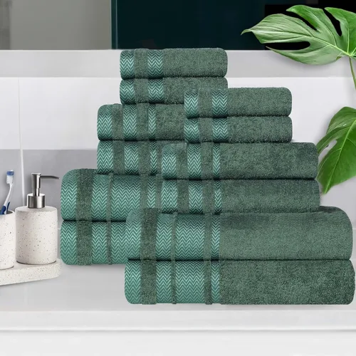 Miniatura 8 de Superior Juego de toallas de algodón de 9 piezas, toallas absorbentes suaves de felpa, artículos esenciales de baño, ducha, lujo, esponjosas