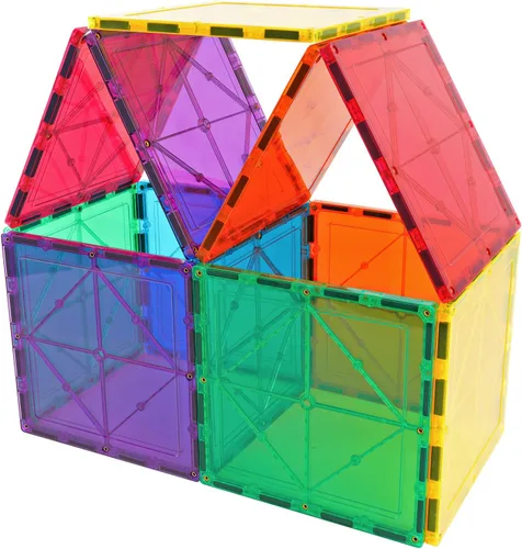 Miniatura 9 de STEM - Juego de 70 piezas de azulejos magnéticos para niños de 3 a 8 años, bloques magnéticos sensoriales Montessori para niños pequeños, kit
