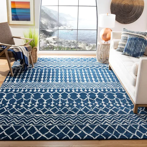 Miniatura 40 de SAFAVIEH Alfombra de área de 12 x 15 pies, colección Tulum, grande, color marfil y gris claro, diseño marroquí bohemio envejecido, no desprende