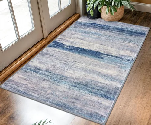 Miniatura 218 de KOZYFLY – Alfombra de pasillo moderna y lavable de diseño abstracto verde, 2 x 5 pies, antideslizante, suave y de pelo corto, ideal para cocina