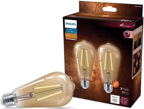 Miniatura 13 de PHILIPS LED 60W A19 Paquete de 8 bombillas de luz diurna ultra definición (5000 K) 800 lúmenes (8 W = 60 W) regulables sin parpadeo Ámbar (2000k)