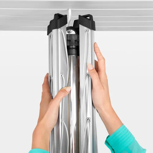 Miniatura 6 de Brabantia Topspinner Tendedero giratorio de 4 brazos para exteriores (131 pies/Ø 1.8 pulgadas) giratorio y plegable + tubo de tierra de hormigón Gris