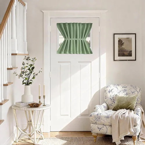 Miniatura 83 de Vatge - Cortinas autoadhesivas para puerta francesa, tratamiento de ventana con filtro de luz sin varillas ni perforaciones para puertas de cristal