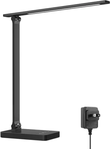 Lepro - Lámpara LED de escritorio, lámpara regulable para el hogar y la oficina, lámpara de mesa para leer con control táctil y brillante de 9 W, 3