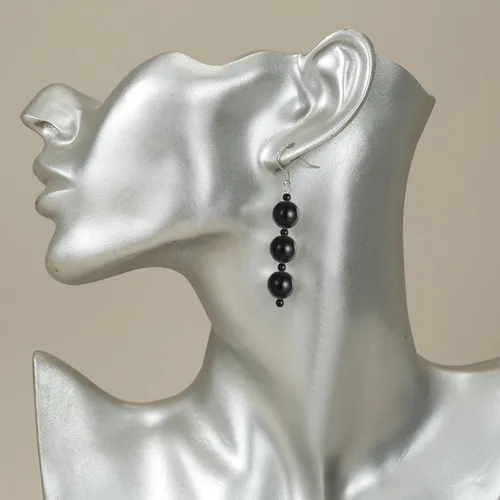Miniatura 9 de 1200 piezas de cuentas negras, cuentas de acrílico tipo pony, cuentas redondas lisas de 4/6/8/10/12 mm para pulseras, cuentas espaciadoras de perla
