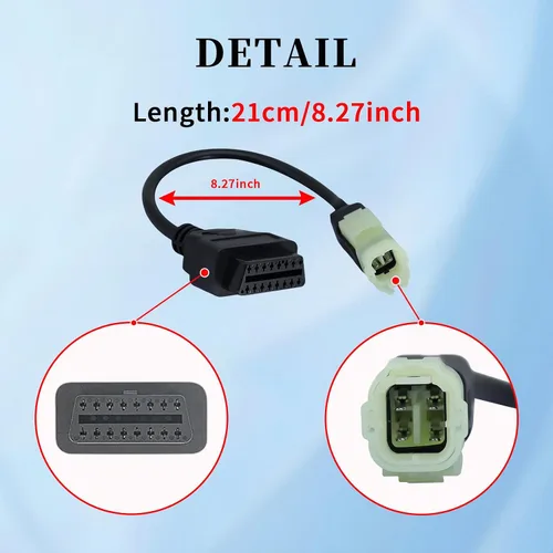 Miniatura 6 de Adaptador de cable de diagnóstico OBD2 para Kawasaki motocicleta 4 pines, compatible con Kawasaki Z250 Z650 Z1000 ER6N EX650F Ninja400 Moto ECU