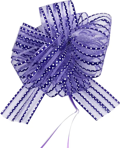 Miniatura 28 de Allgala - Lazos de 6 pulgadas, diseño de lunares, color morado (12 unidades)