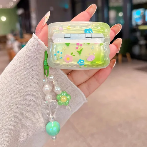 Miniatura 6 de Funda para Airpod Pro 2/1, linda flor 3D con llavero funda protectora de TPU transparente compatible con AirPods Pro de 2ª y 1ª generación, funda