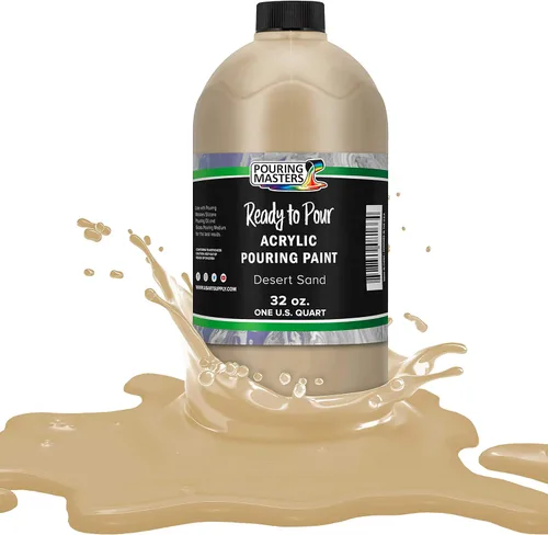 Pintura acrílica para verter, blanco titanio, Pouring Masters - listo para verter – Premium, 32 onzas, pre-mezclado a base de agua – para lienzo,