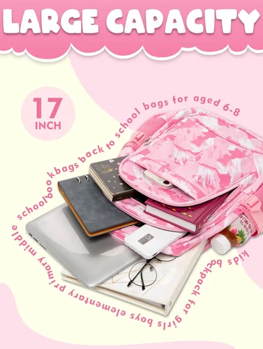 Miniatura 29 de BLUEFAIRY - Mochilas para niños y niñas, escuela primaria, jardín de niños