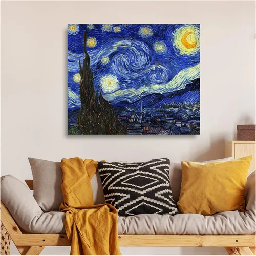 Miniatura 847 de A&T ARTWORK Campo de trigo con cipreses de Van Gogh Las reproducciones de arte clásico mundial, impresiones en lienzo giclée para decoración