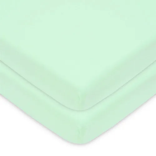 Miniatura 17 de TL Care Paquete de 2 sábanas bajeras para cuna pequeña 100% algodón natural de 38 x 24 pulgadas, suaves y transpirables, pequeñas sábanas portátiles