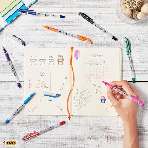 Miniatura 4 de BIC Bolígrafo de gel Gel-ocity Smooth Stic, punta media (0.028 in), colores surtidos, 8 unidades, bolígrafos de tinta de gel vibrantes y suaves