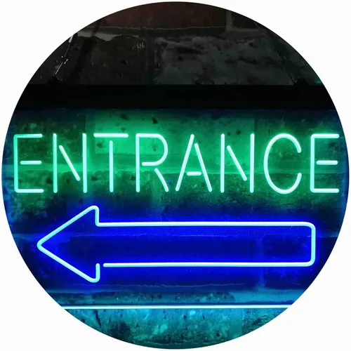 Miniatura 20 de ADVPRO Flecha de entrada izquierda doble color LED neón signo azul y rojo 12 x 8 pulgadas st6s32-i3896-br