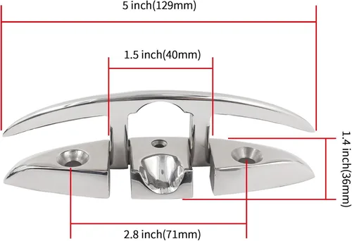 Miniatura 4 de Tacos de Barco Laorde 5" 6 pulgadas de Acero Inoxidable 316 Tacos Plegables de Grado Marino Taco de Cuerda Abatible Taco de Muelle para Barco, Kayak