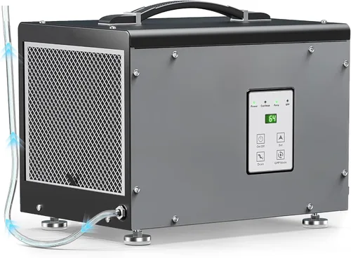 Deshumidificador BaseAire para Espacios de Arrastre con Bomba, Deshumidificadores Compactos para Uso Comercial, Sótano y Daños por Agua con Manguera