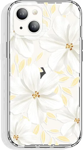 Miniatura 20 de GYZYA Funda transparente para iPhone 14 y iPhone 13 de 6.1 pulgadas con diseño de patrón, funda protectora delgada de TPU + parachoques a prueba