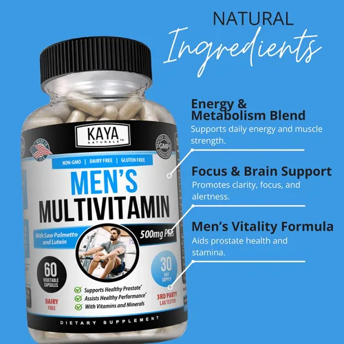 Miniatura 7 de Kaya Naturals Multivitamínico para hombres - Multivitamínico para próstata para hombres - Suplemento diario multimineral - píldoras para hombres