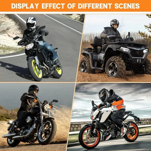 Miniatura 7 de JMTBNO Espejos universales negros para motocicleta de 0.315 in y 0.394 in, espejo lateral plegable compatible con Cruiser Suzuki Honda Victory ATV