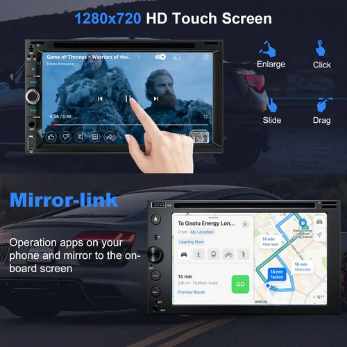 Miniatura 3 de Estéreo de coche de doble DIN con reproductor de CD/DVD - CarPlay y Android Auto, audio para coche con Bluetooth, pantalla táctil HD de 7 pulgadas