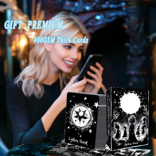Miniatura 5 de sishui Juego de 78 cartas de tarot Lythra, cartas de tarot oráculo para principiantes, herramientas espirituales para intuición, visión emocional