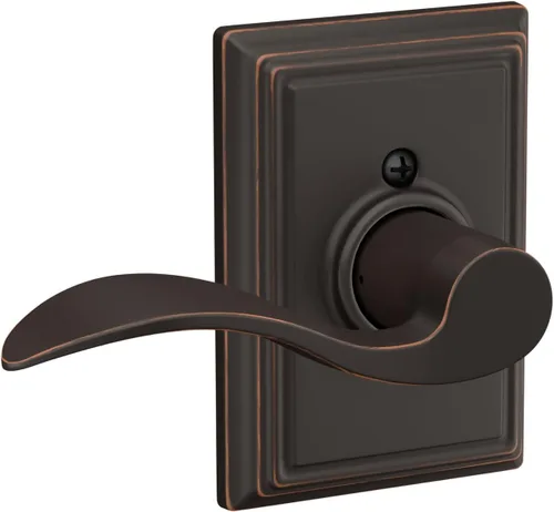 Miniatura 112 de SCHLAGE - Manija de puerta Accent con cerradura de paso libre para pasillo y armario en bronce antiguo - F10 ACC 716 Bronce Envejecido
