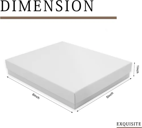 Miniatura 4 de opaprain Cajas de regalo blancas de joyería de cartón, 10 unidades, 6 x 5 x 1 pulgadas, se aplica a mostrar collares, anillos, pulseras, aretes