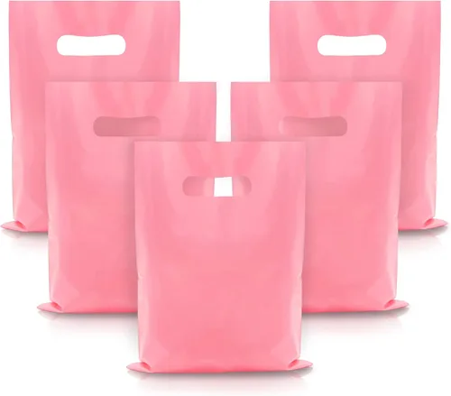 40 piezas de bolsas de regalo de plástico rosa, bolsas de caramelo, bolsas de plástico troqueladas son bolsas de regalo de fiesta surtidas