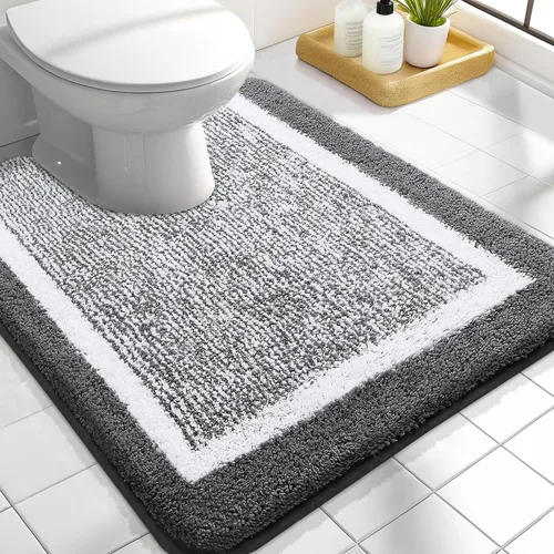 Miniatura 12 de OLANLY Alfombras de baño 24x16, tapete de baño de microfibra extra suave y absorbente, antideslizante, lavable a máquina, alfombra de baño esponjosa
