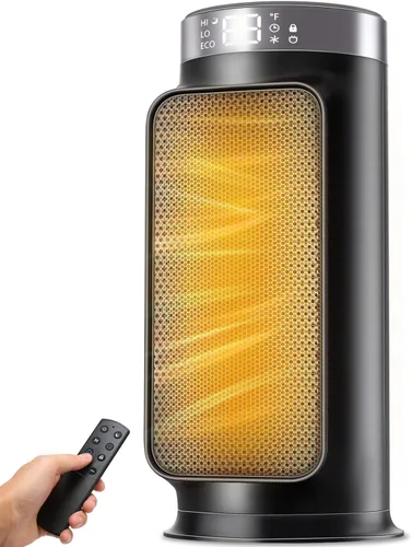 Calentador de espacio PTC de 1500 W con control remoto, calentadores eléctricos portátiles para uso en interiores, calentador de cerámica para