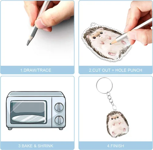 Miniatura 5 de Warckon 50 hojas de plástico retráctiles, hojas de película retráctil de papel de arte retráctil, esmerilado Ruff n' Ready para manualidades
