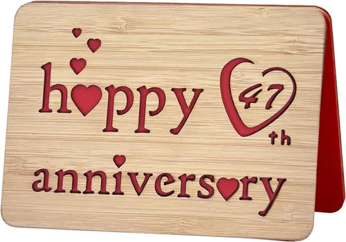 Miniatura 15 de Tarjeta de felicitación de madera para el primer aniversario, hecha a mano, 1 año, aniversario de boda, tarjeta de primer aniversario para ella, él
