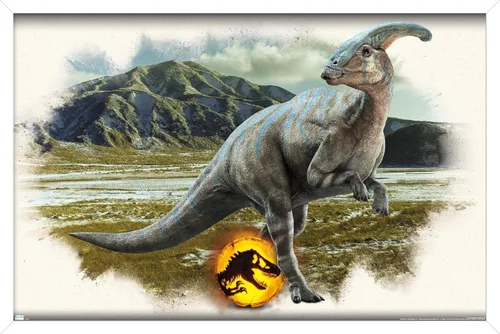 Miniatura 13 de Trends International Jurassic World: Dominion - Póster de pared focal de Parasaurolophus, 22.375 x 34 pulgadas, versión enmarcada de madera
