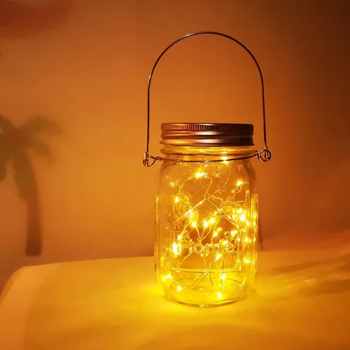 Miniatura 2 de Luces solares para tarros de masón, paquete de 4 30 luces LED para colgar en frascos, faroles solares para exteriores, patio, fiesta, jardín, boda